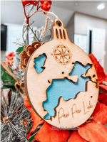 Load image into Gallery viewer, Paw Paw Lake Ornament, MI, Wood, Engraved
