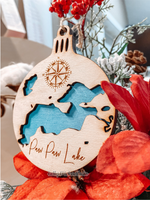 Load image into Gallery viewer, Paw Paw Lake Ornament, MI, Wood, Engraved
