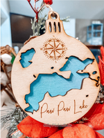 Load image into Gallery viewer, Paw Paw Lake Ornament, MI, Wood, Engraved
