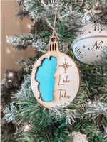Load image into Gallery viewer, Lake Tahoe Ornament, Wood, Engraved
